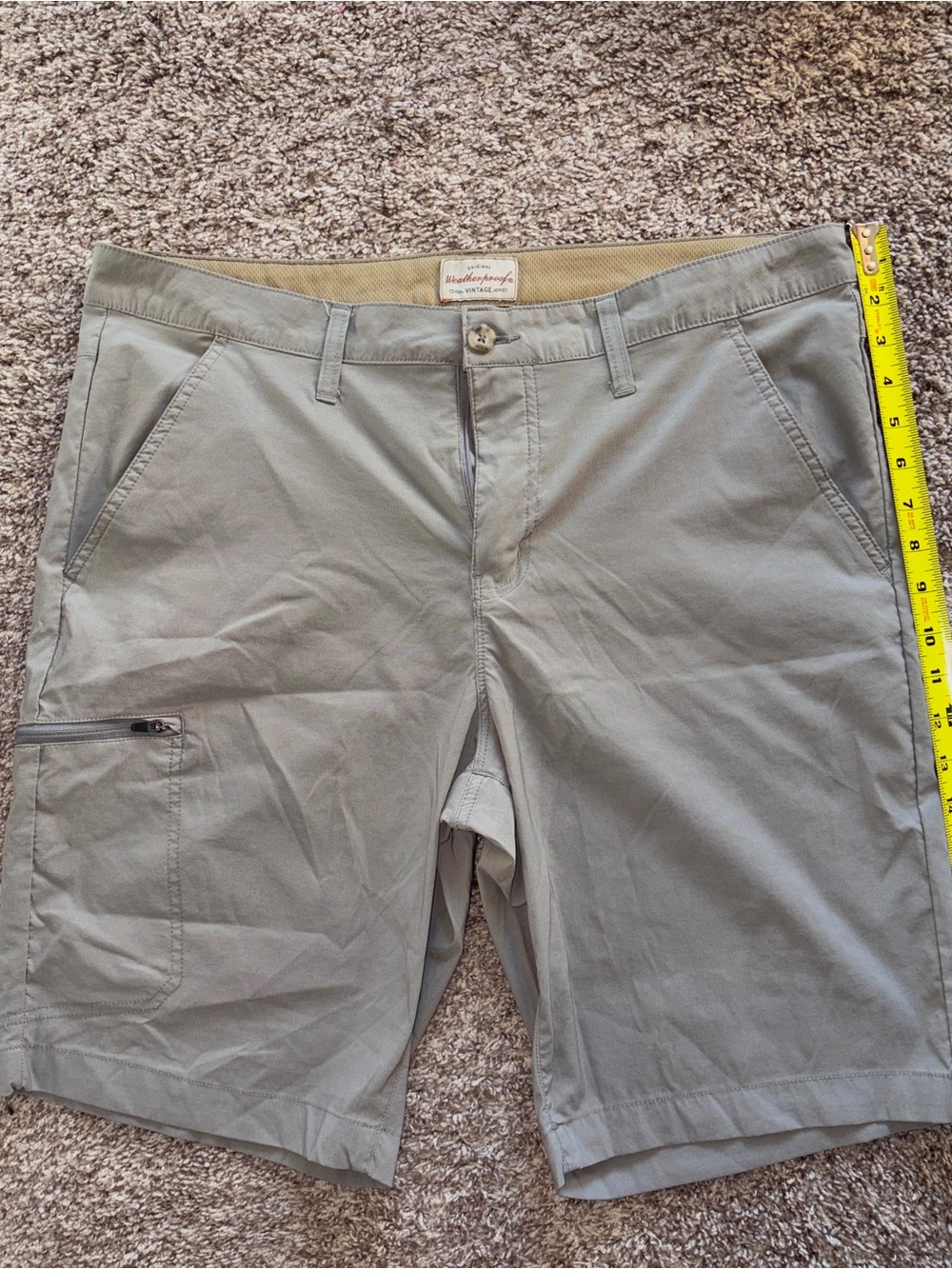 Weatherproof Shorts Mens 36 Gray Chino Regular Fit Slash Pockets Casual